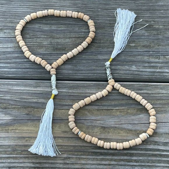 Religious Beads Real Wood Tan Handmade Prayer Beads Tasbeh Muslim Beads Lot of 2 - Picture 4 of 7
